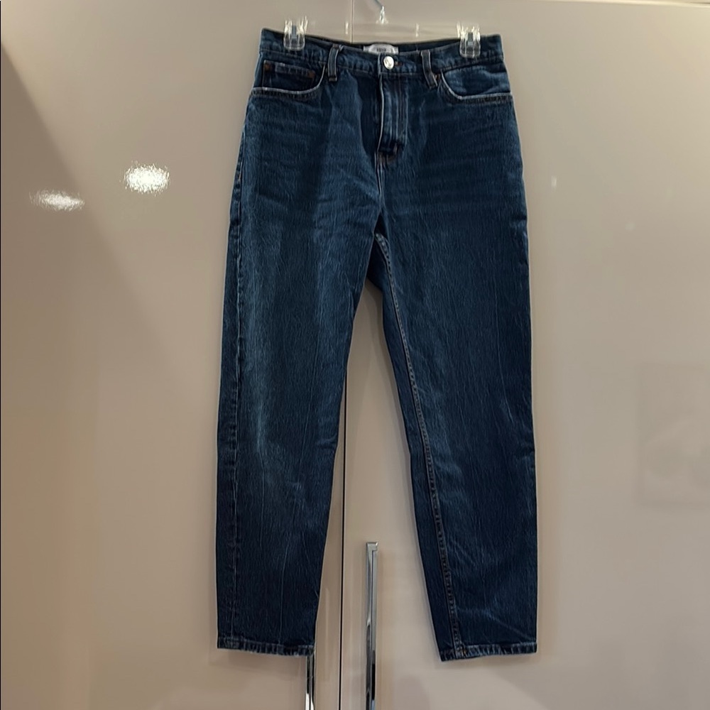 Mango Blue Boyfriend Jeans High-Rise Relaxed Fit